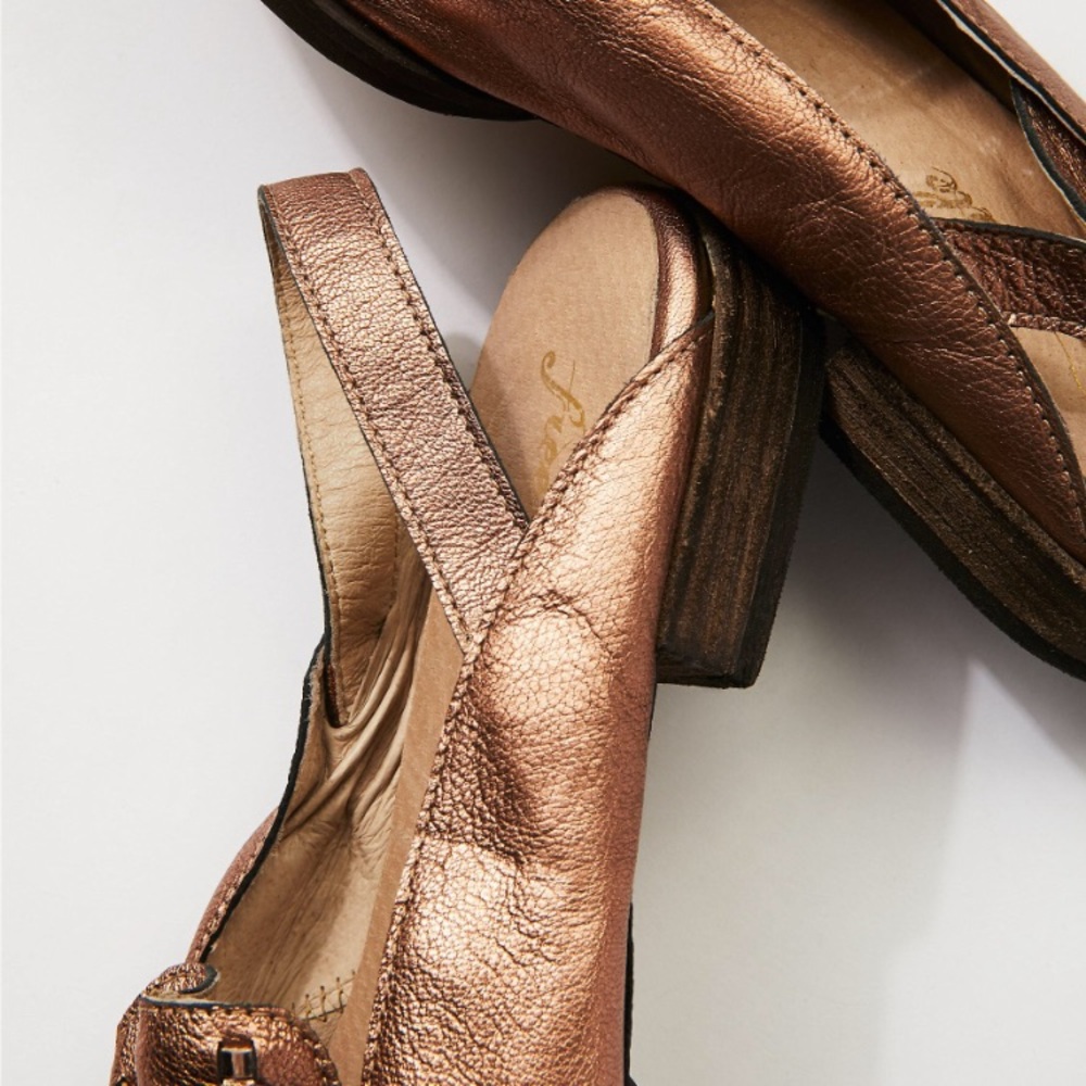 Free People • Bronze Leather Bakersfield Mules - Picture 4 of 5